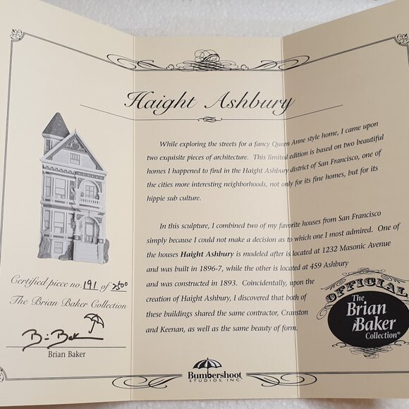 Brian Baker Collection Haight Ashbury Model 99201 Deja Vu In Original Box - Picture 6 of 10